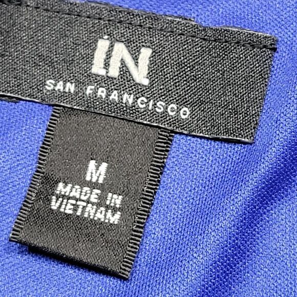 IN Blue Cobalt Mini Dress NEW $59 Sleeveless Sundress Pleated Scoop Women Size M - Picture 4 of 10